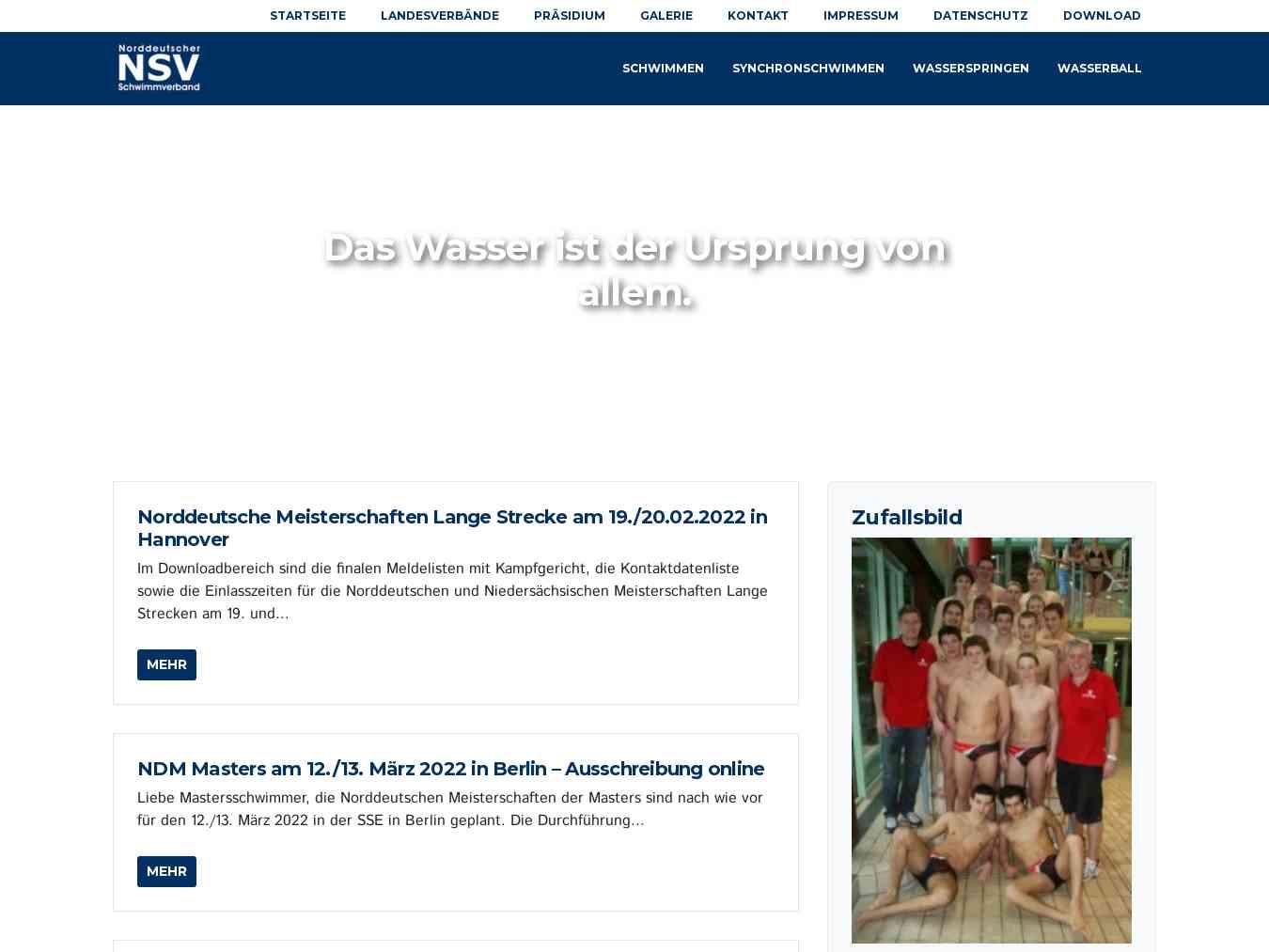 Veranstalterhomepage - http://www.norddeutscherschwimmverband.de