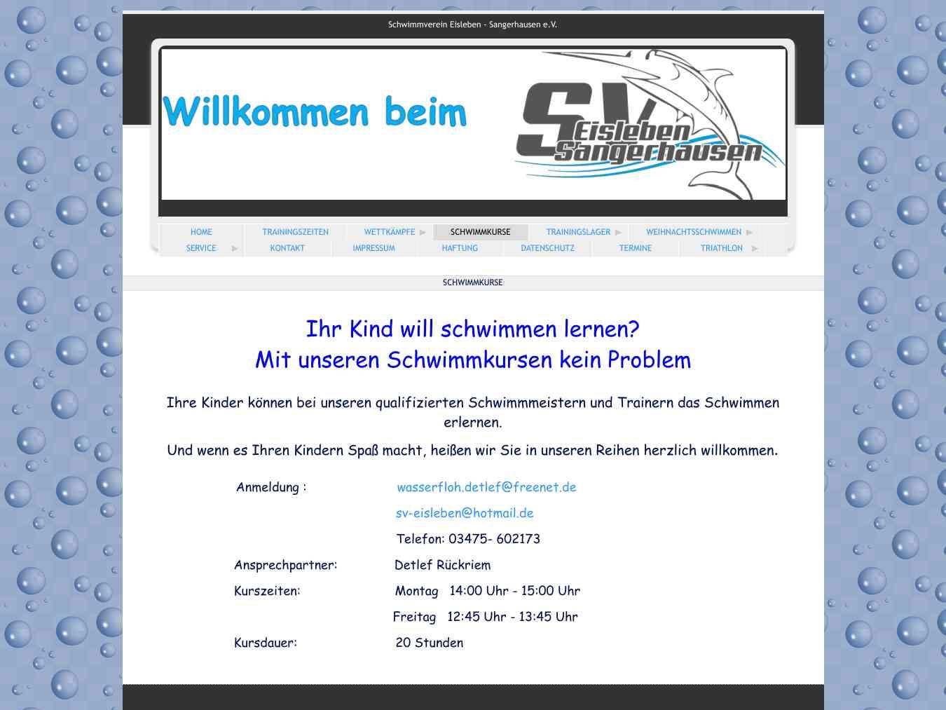 Veranstalterhomepage - http://www.schwimmverein-eisleben.de/4.html