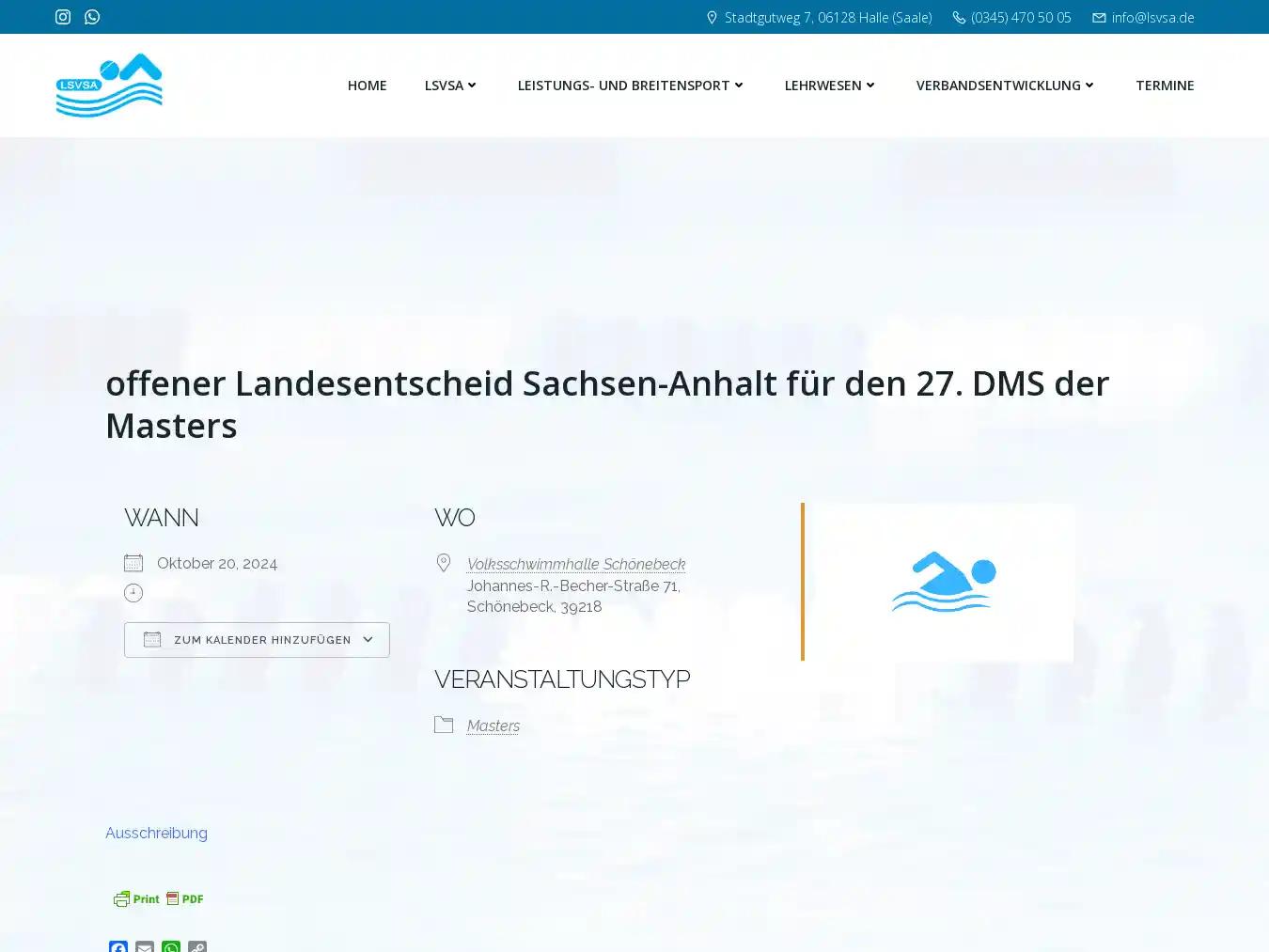 Veranstalterhomepage - https://lsvsa.de/events/dms-masters/