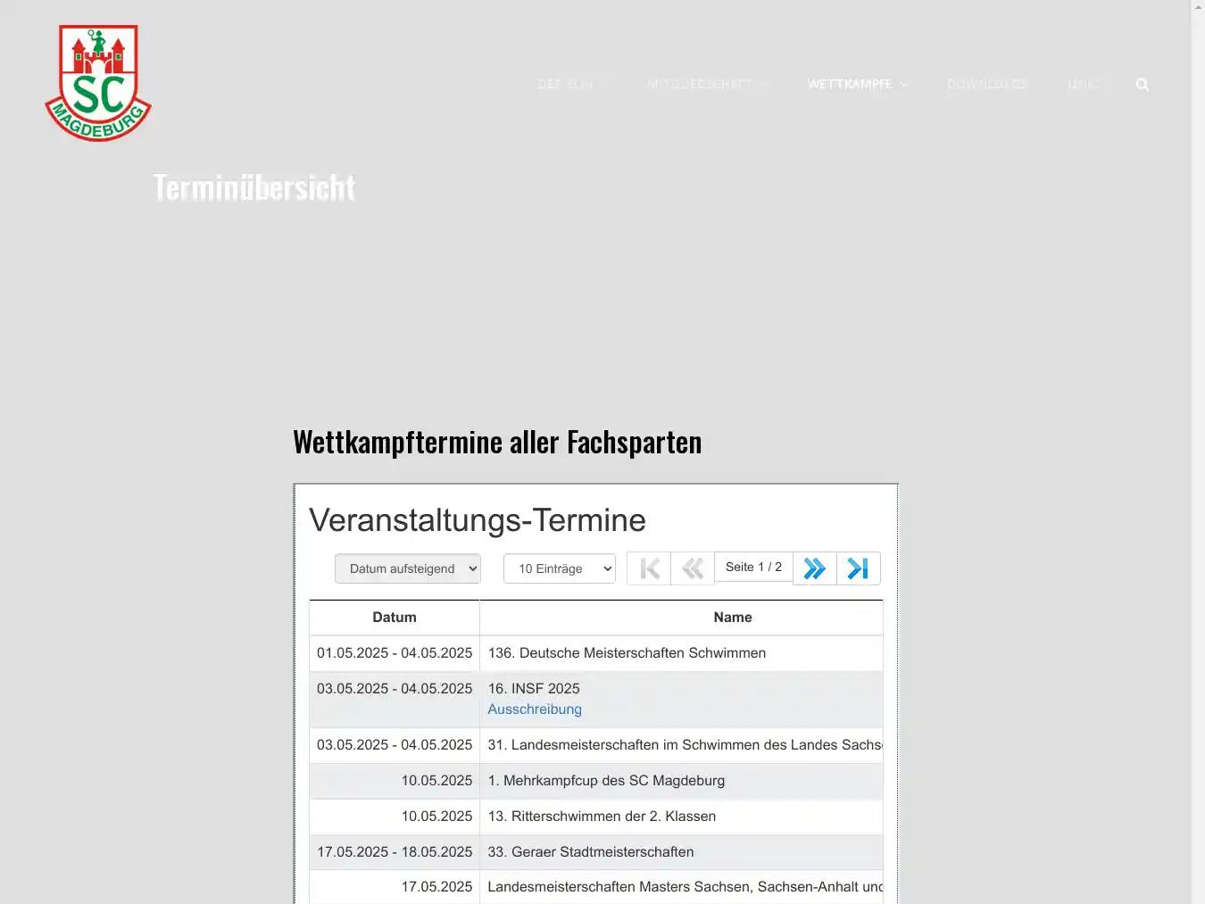 Veranstalterhomepage - https://scm-schwimmen.de/wettkaempfe/wettkampfkalender/termine/