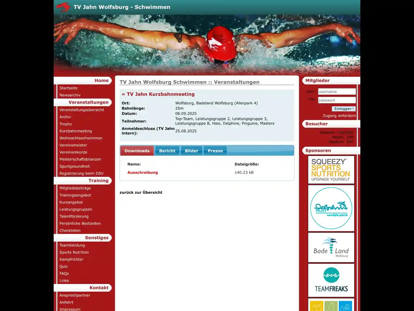 Veranstalterhomepage - https://www.tv-jahn-schwimmen-wolfsburg.de/veranstaltungen/wettkaempfe.html?id=1271